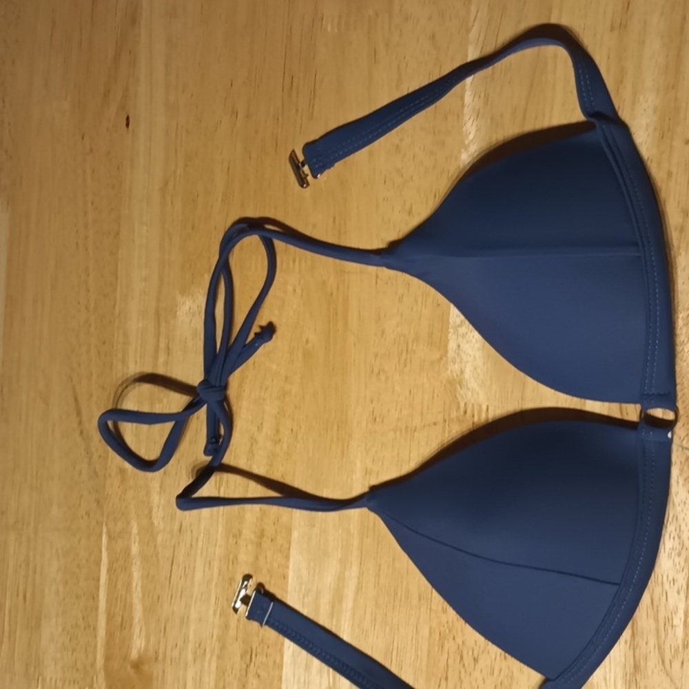 blue push up bathing suit top